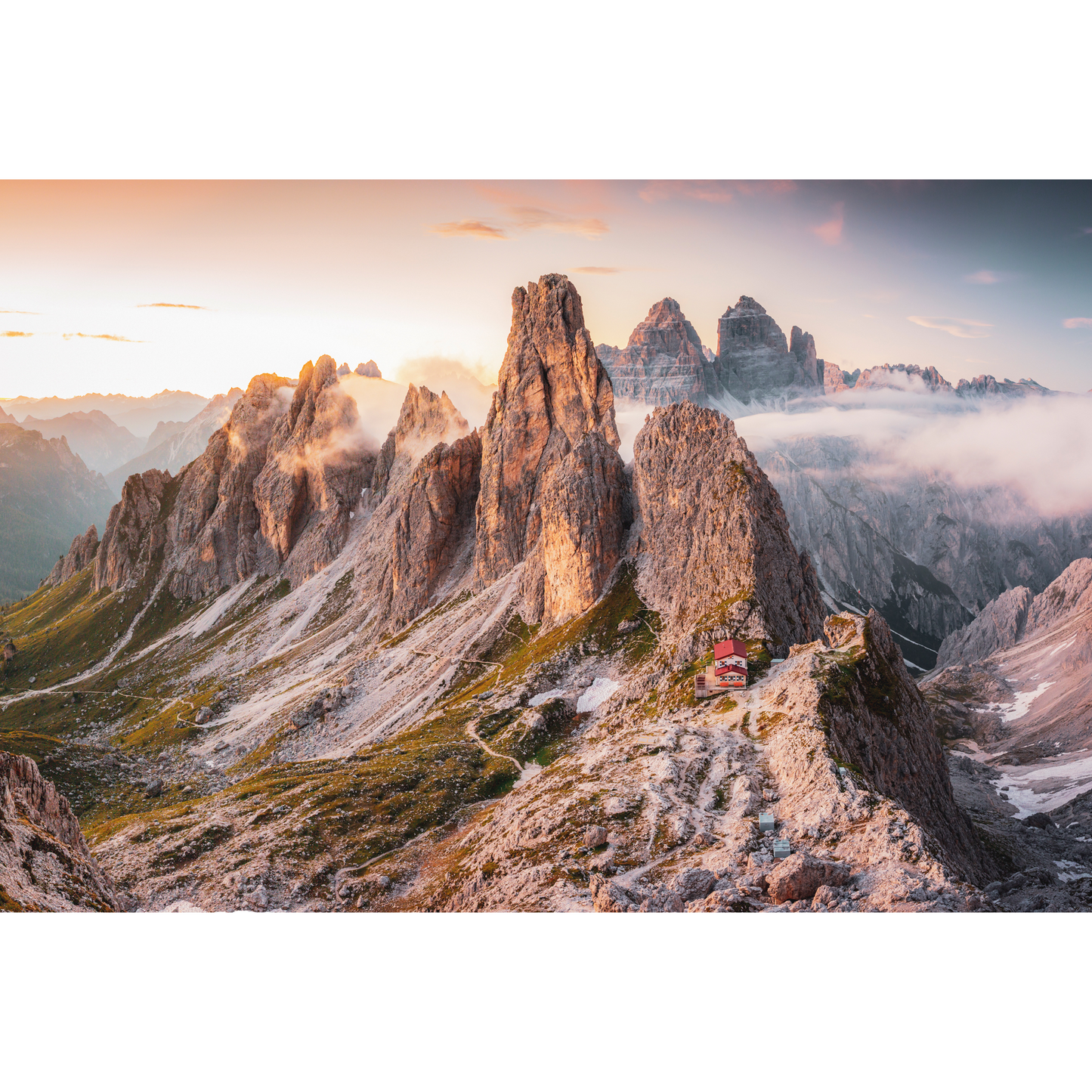 Wundt Tower and Tre Cime di Lavaredo