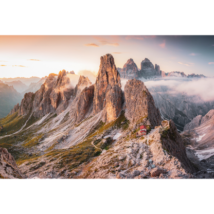 Wundt Tower and Tre Cime di Lavaredo
