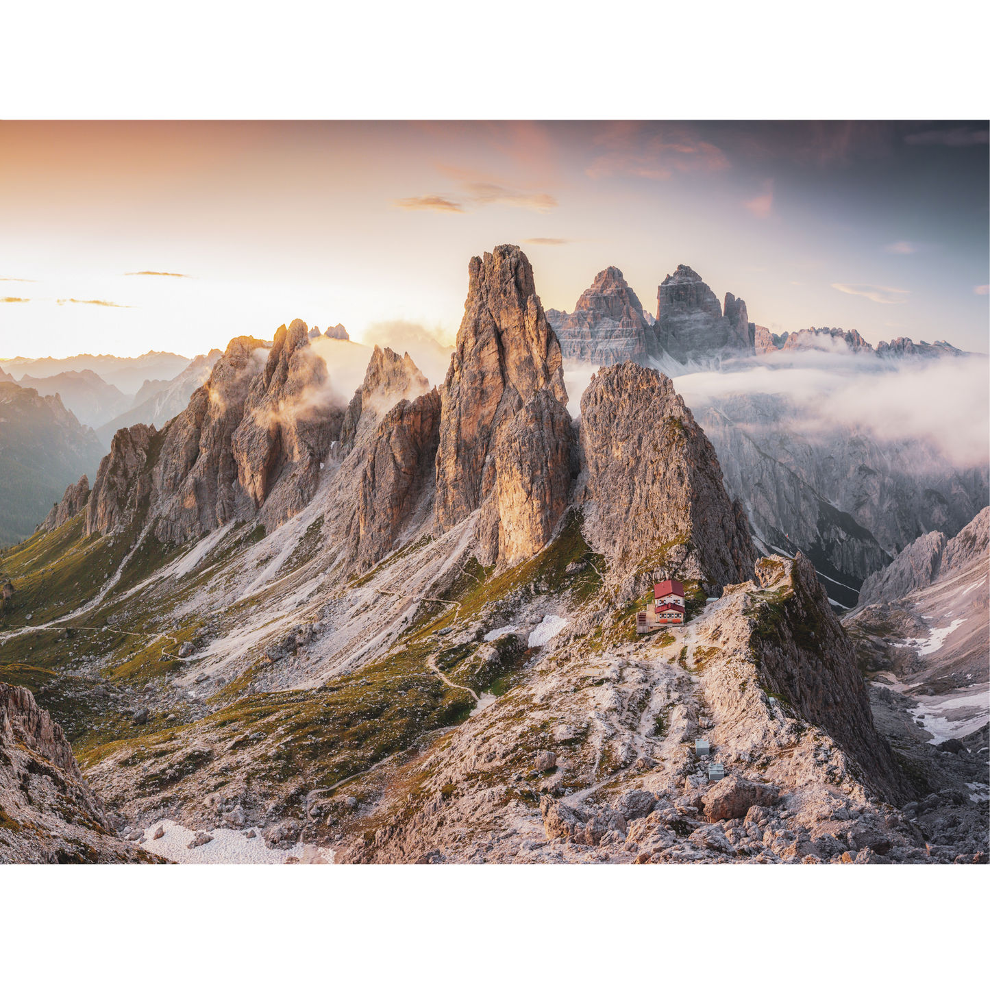 Wundt Tower and Tre Cime di Lavaredo