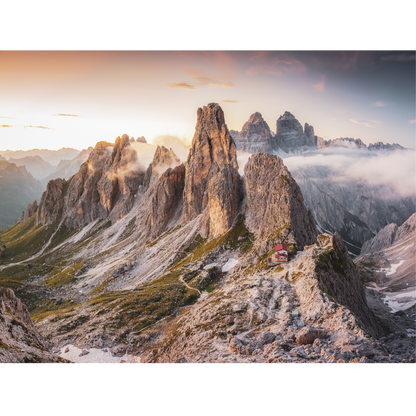 Wundt Tower and Tre Cime di Lavaredo