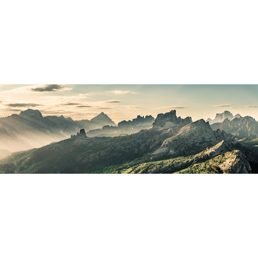 View towards the Cinque Torri, Pelmo, Averau, Nuvolau